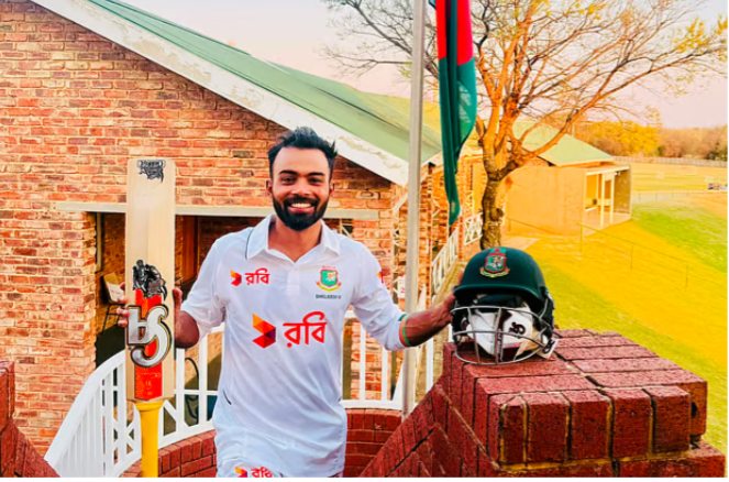 দক্ষিণ আফ্রিকায় ট্রিপল সেঞ্চুরি করে ইতিহাস গড়লেন তাওহিদ হৃদয়